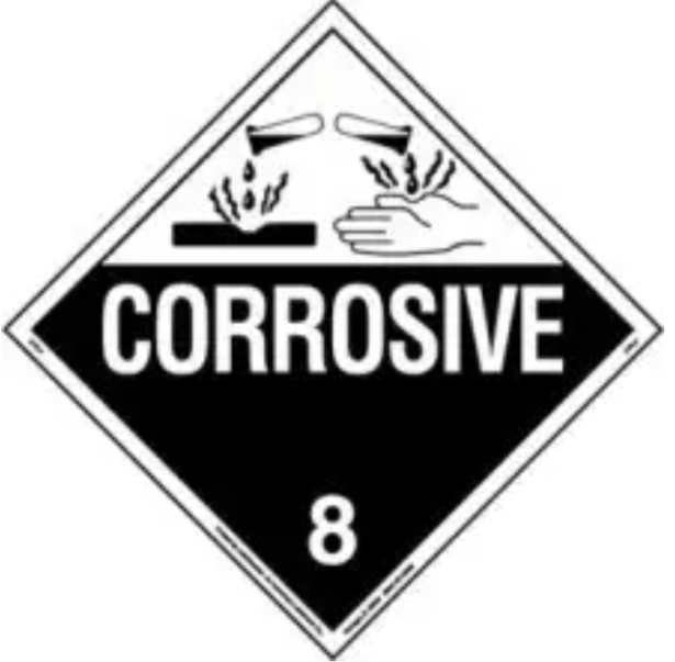 CORROSIVE Class 8 DOT placard