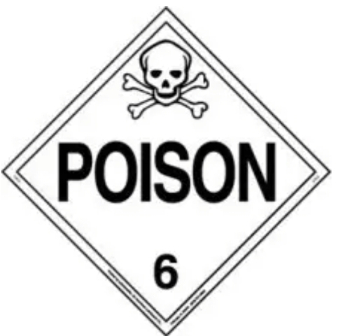 POISON Class 6 DOT placard
